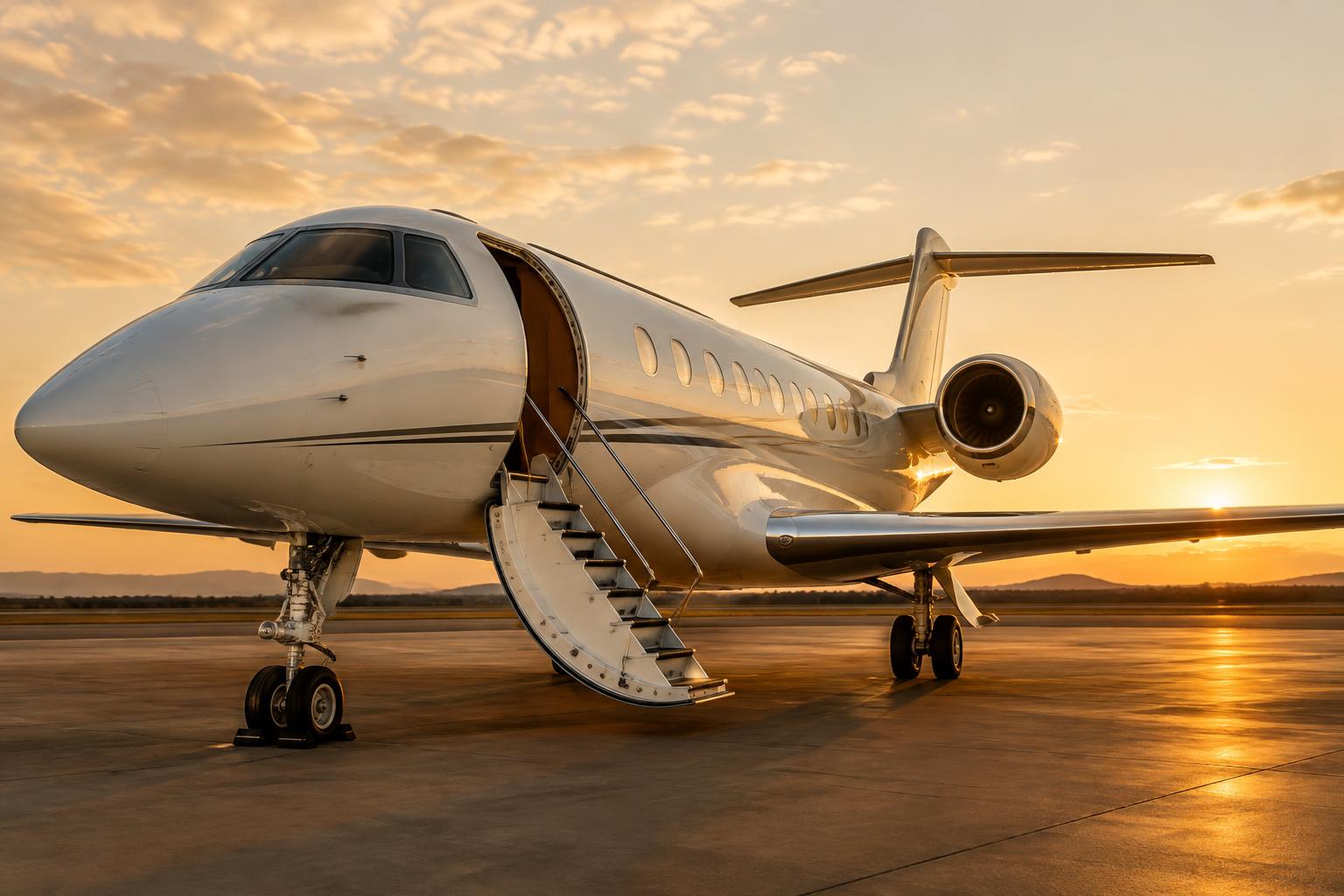 Illustrative private jet image; not a photograph of a Gulfstream product or property.